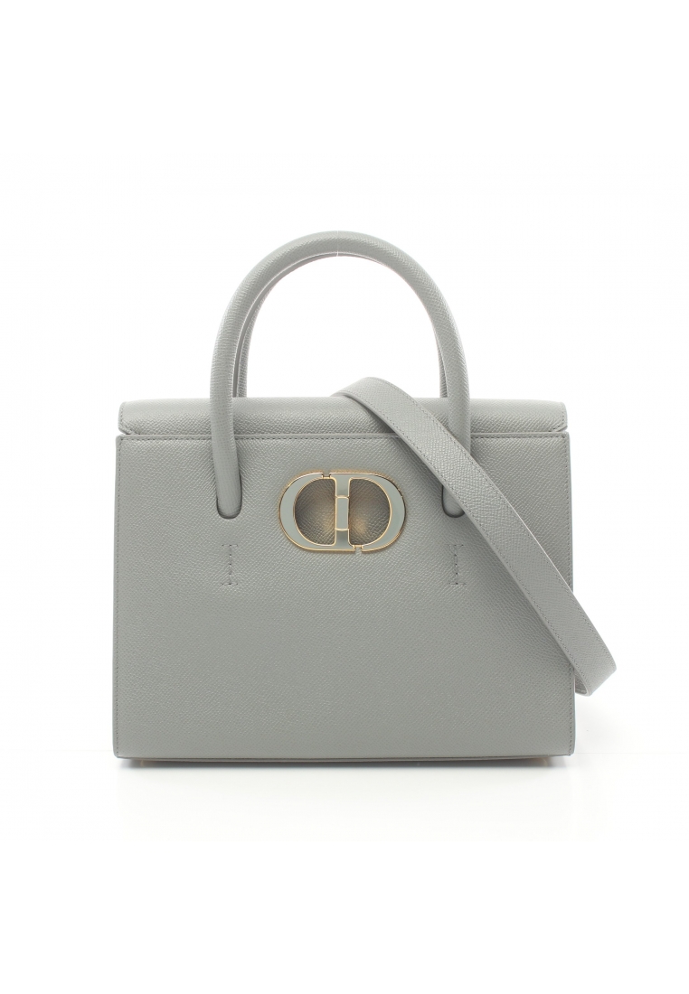 二奢 Pre-loved Christian Dior 30 MONTAIGNE Montaigne Handbag leather Blue gray 2WAY