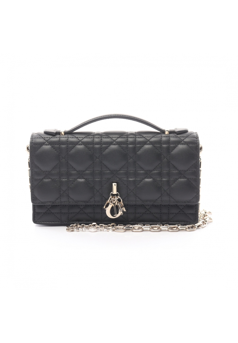 二奢 Pre-loved Christian Dior MISS DIOR mini bag Canage Handbag leather black 2WAY