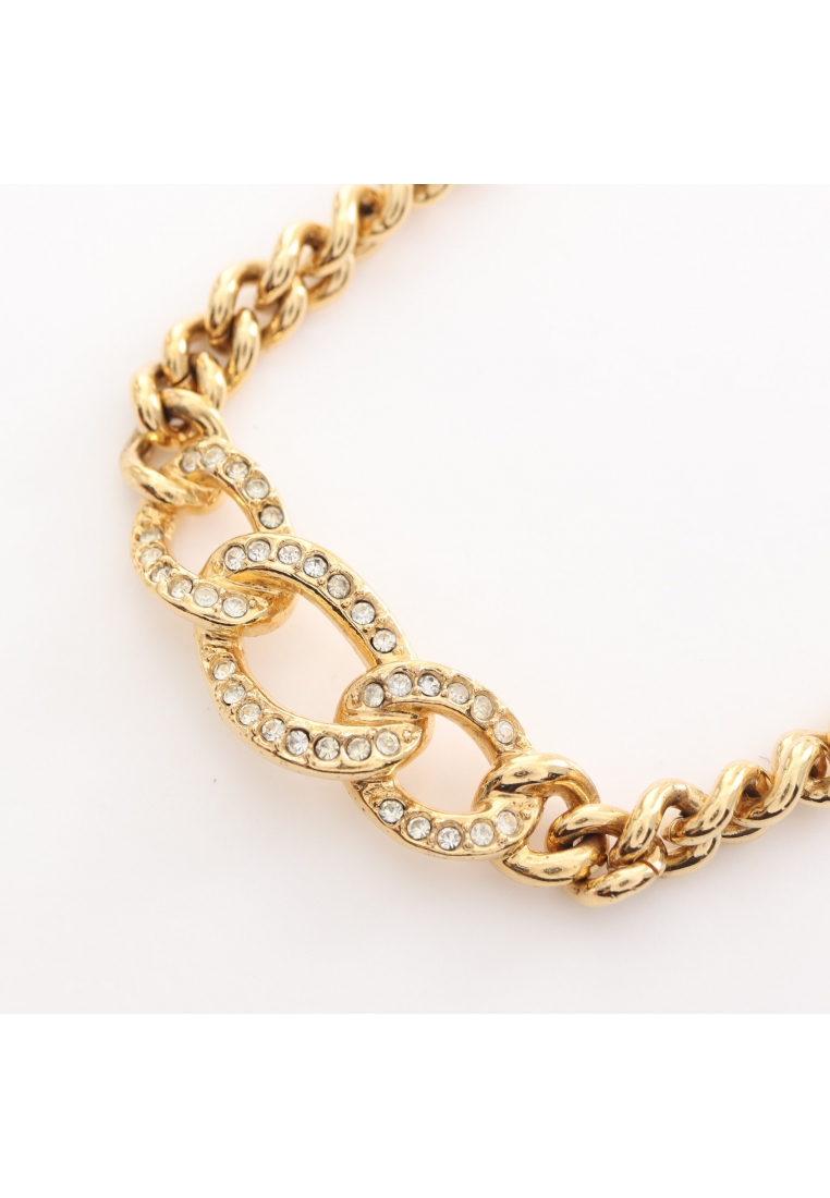 二奢 Pre-loved Christian Dior necklace GP Rhinestone gold clear
