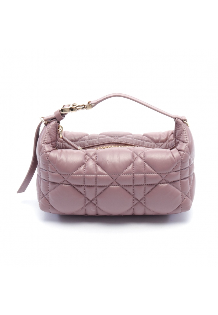 二奢 Pre-loved Christian Dior DIORTRAVEL Small nomad pouch Handbag leather Purple gray