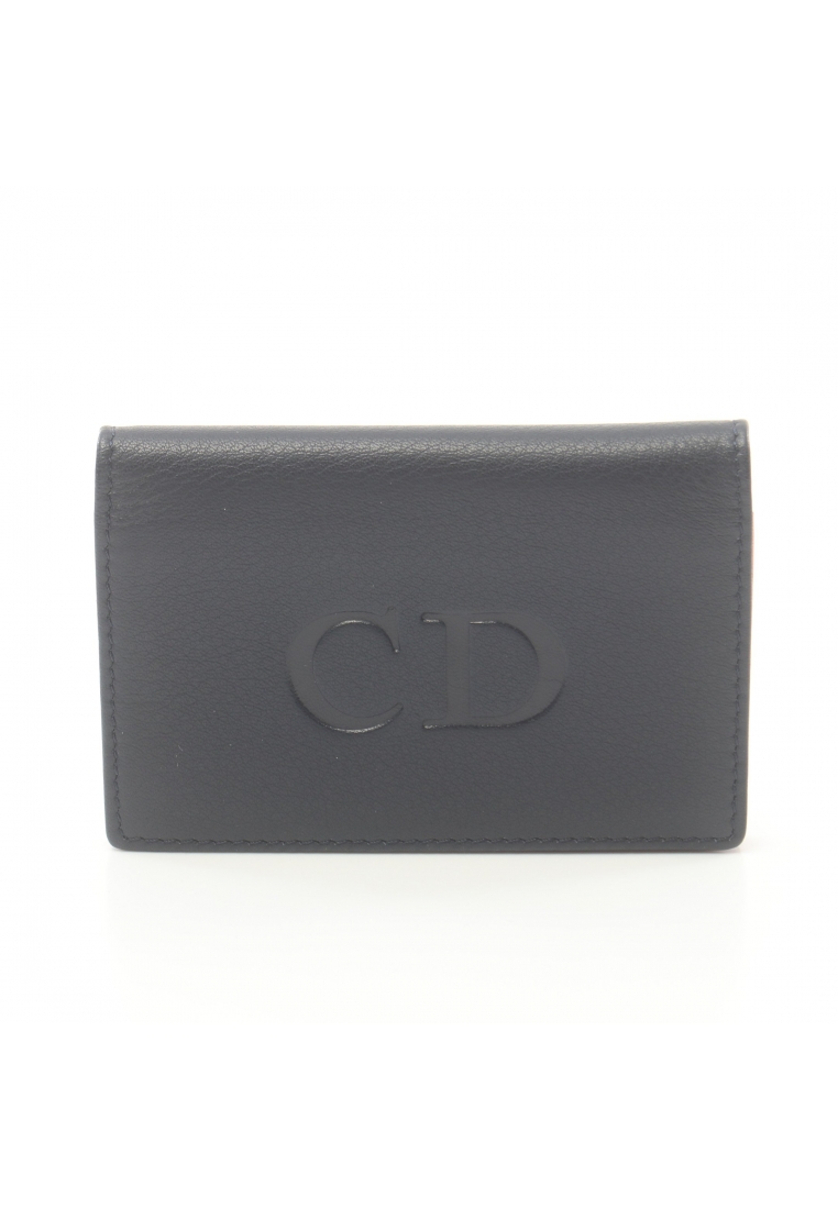 二奢 Pre-loved Christian Dior card case name card holder leather Navy logo