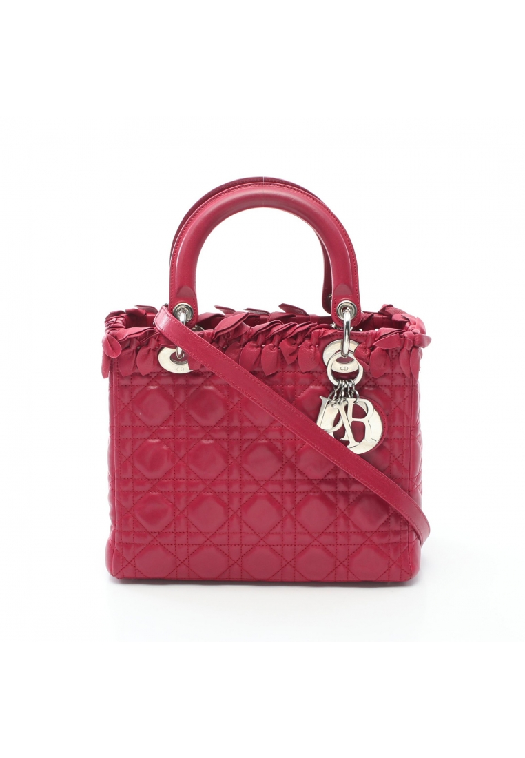 二奢 Pre-loved Christian Dior lady dior Canage Handbag leather Pink purple 2WAY