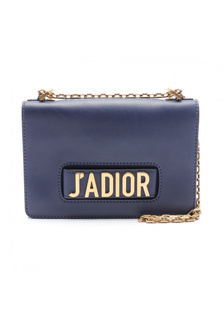 二奢 Pre-loved Christian Dior J'ADIOR Jadior chain shoulder bag leather Navy