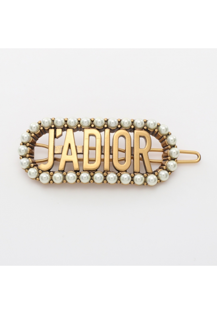 二奢 Pre-loved Christian Dior J'ADIOR Jadior Hair Clip GP Fake pearl gold off white