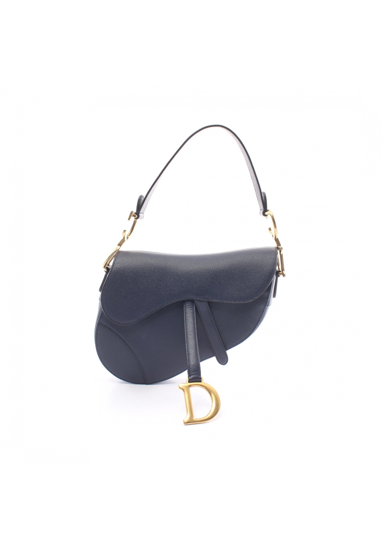 二奢 Pre-loved Christian Dior SADDLE saddle one shoulder bag leather Navy