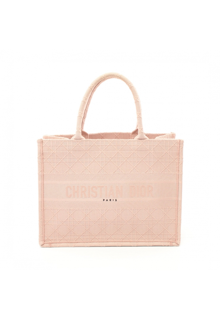 二奢 Pre-loved Christian Dior BOOK TOTE book tote Canage Handbag tote bag canvas pink beige