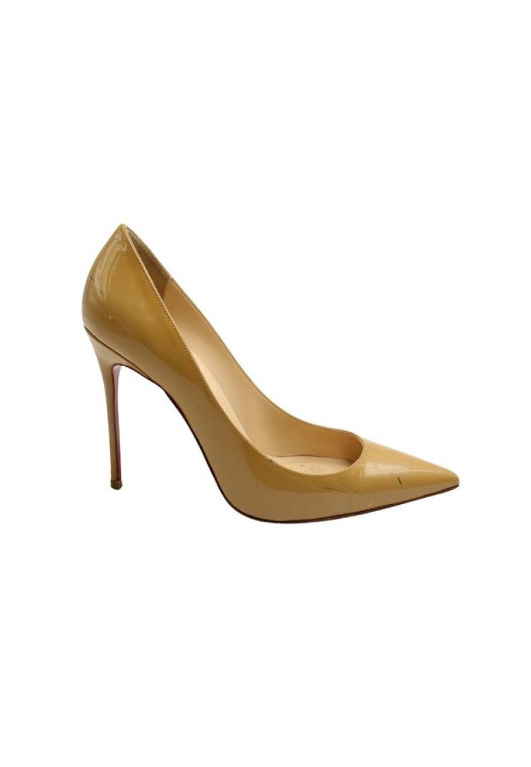 Pre-Loved CHRISTIAN LOUBOUTIN Light brown Classic Patent leather Heels