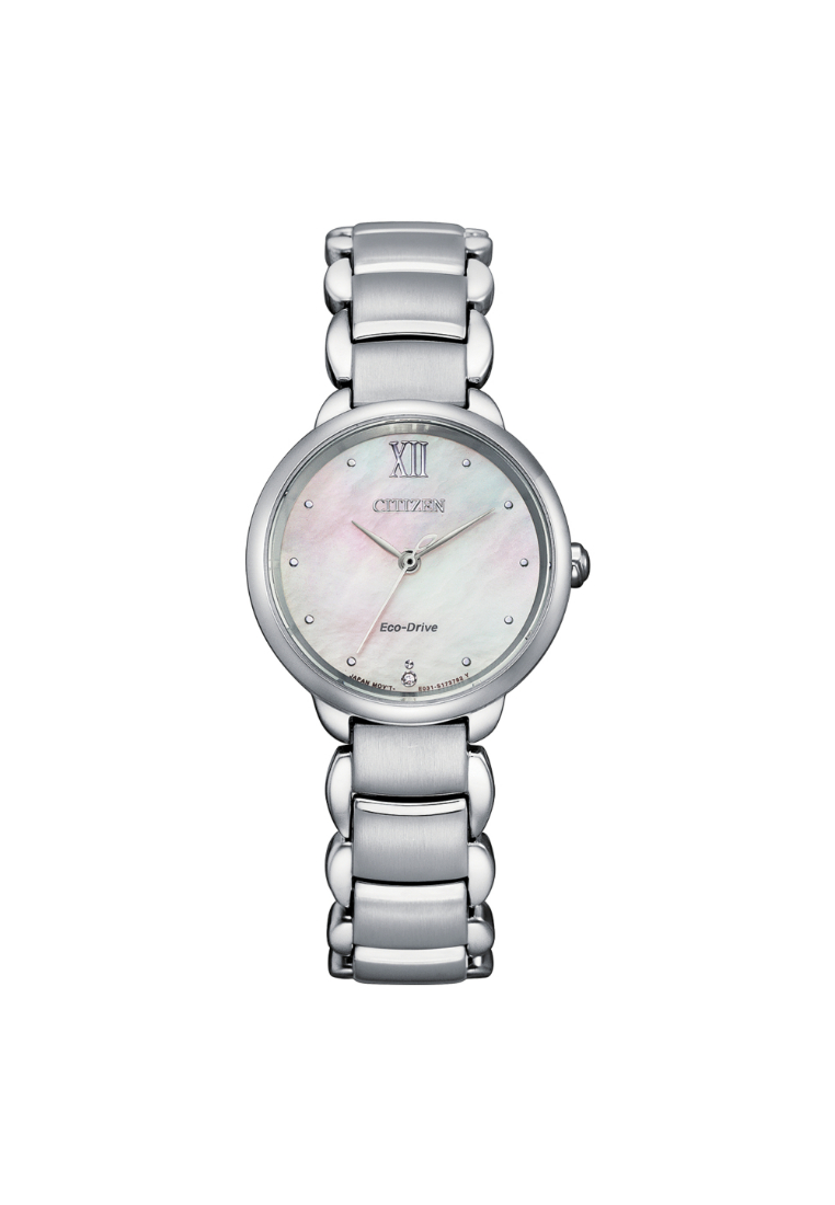 Citizen Eco-Drive White Mother Of Pearl Stainless Steel Women Watch EM0920-86D