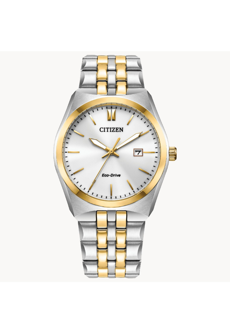 Citizen Eco-Drive Silver Dial Two-Tone Stainless Steel Men Watch BM7334-58B