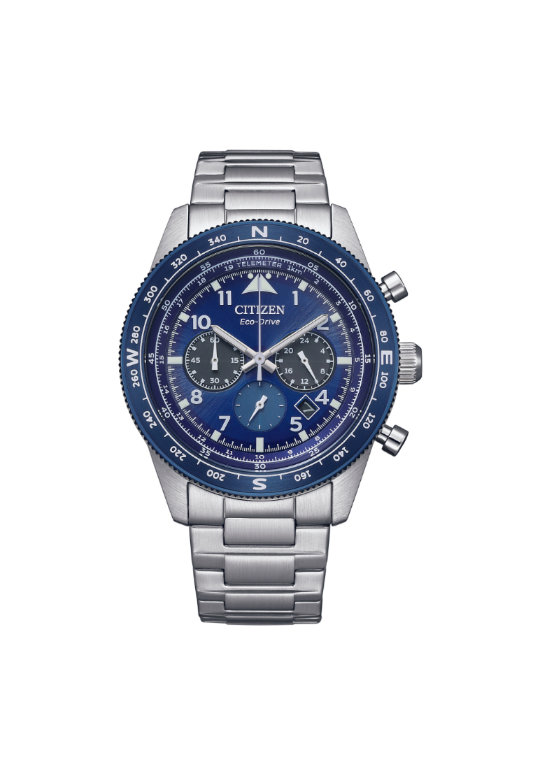 Citizen Eco-Drive Chronograph Blue Dial Stainless Steel Men Watch CA4554-84L