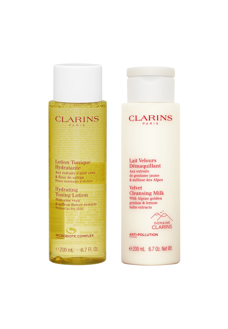 Clarins 2件套裝 蘆薈爽膚水 200ml + 「白吸盤」平衡清潔乳 200ml