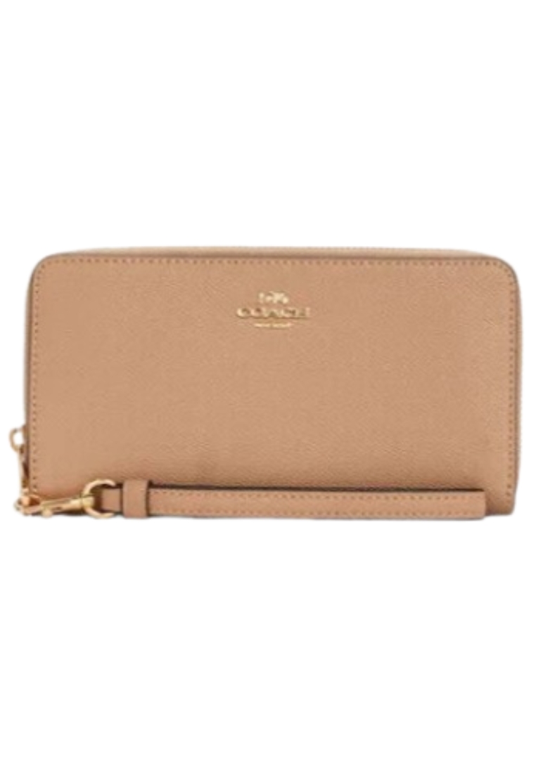 Coach Long Zip Around Wallet In Taupe C4451