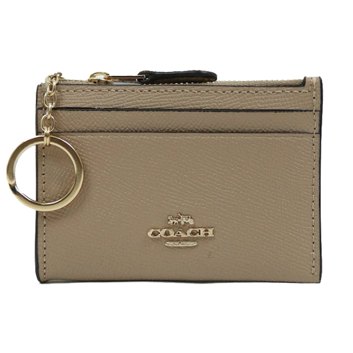 Coach Crossgrain Leather Mini Skinny Id Case 88250 In Taupe