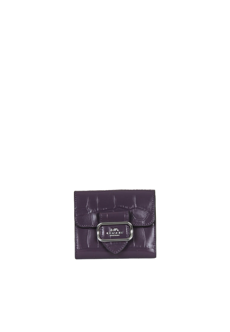 COACH Coach Small Morgan Wallet Embossed Leather In Amethyst CM263