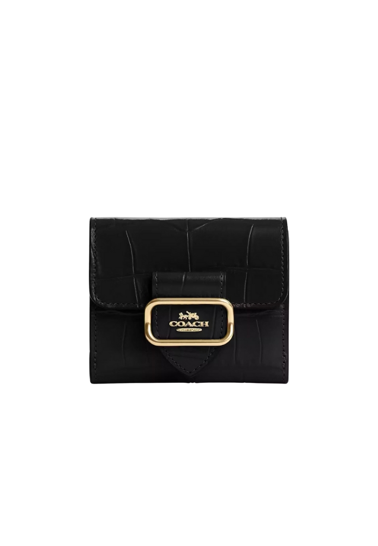 COACH Coach Small Morgan Wallet Embossed Leather In Black CM263