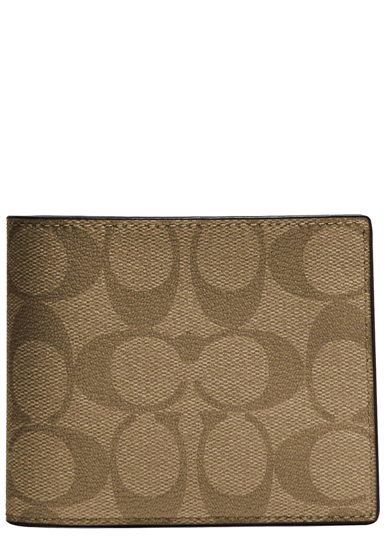 Coach 3 In 1 Wallet In Signature Canvas in Khaki/Racer Blue 74993