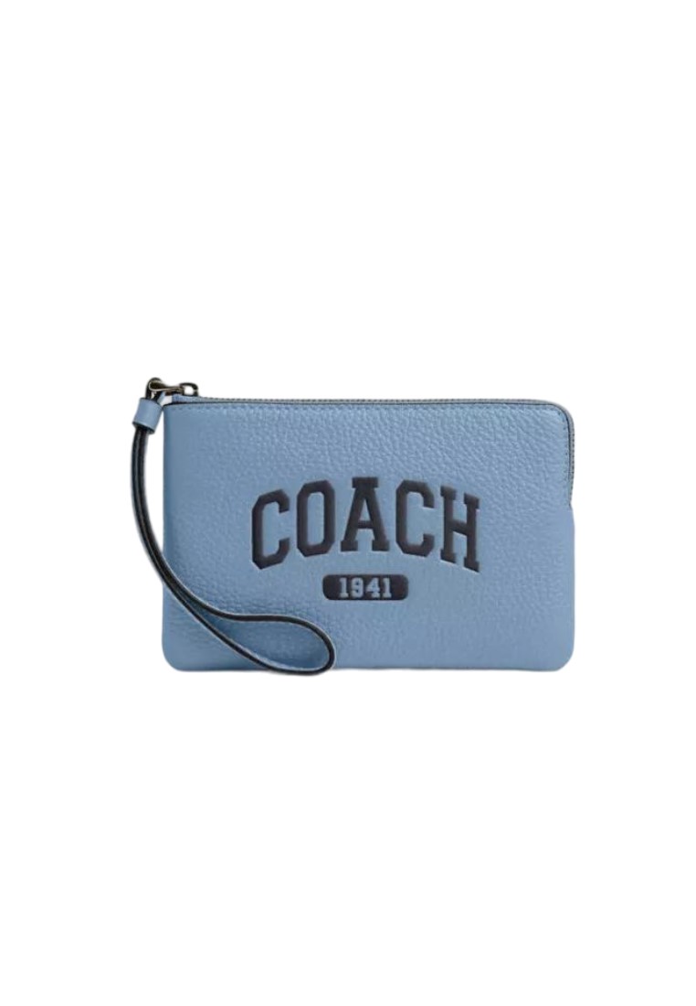 Coach COACH L型拉鏈皮革手拿包 (CR393) - QB / CORNFLOWER