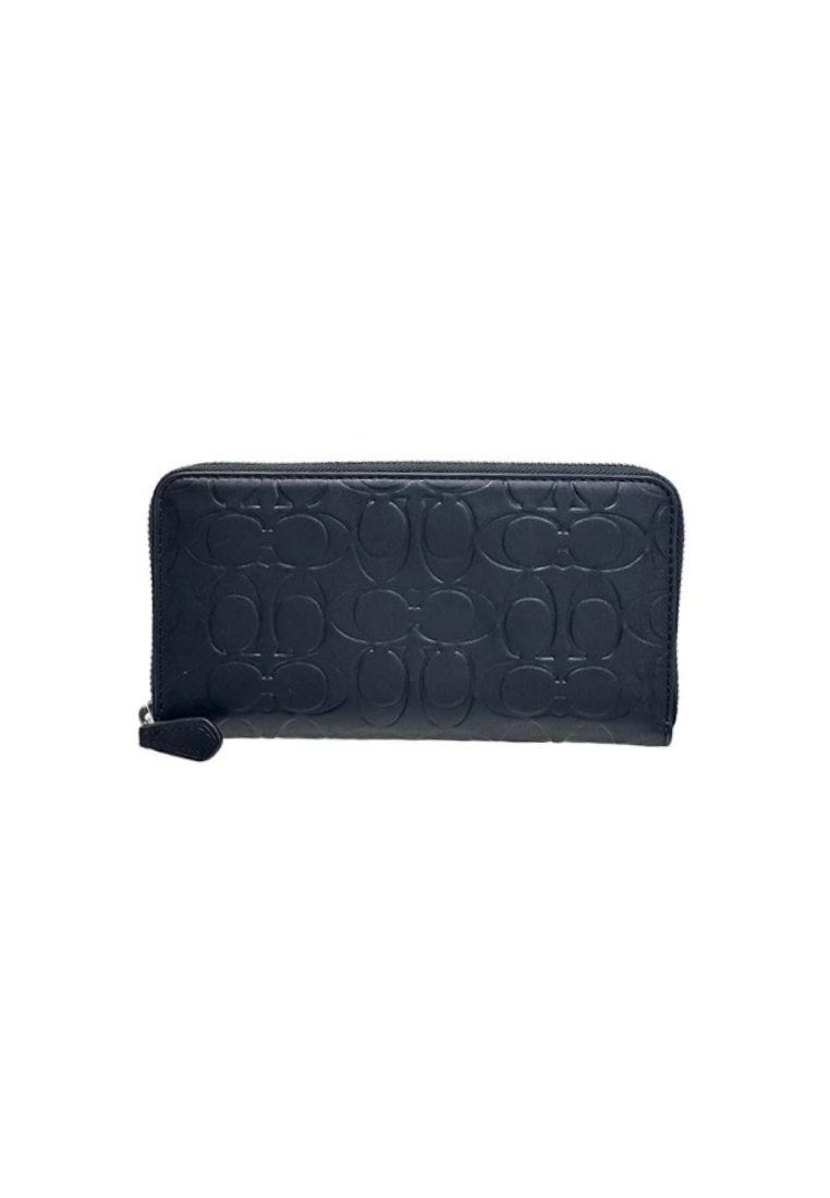 COACH Coach Accordion CE551 Wallet In Signature Leather In Black