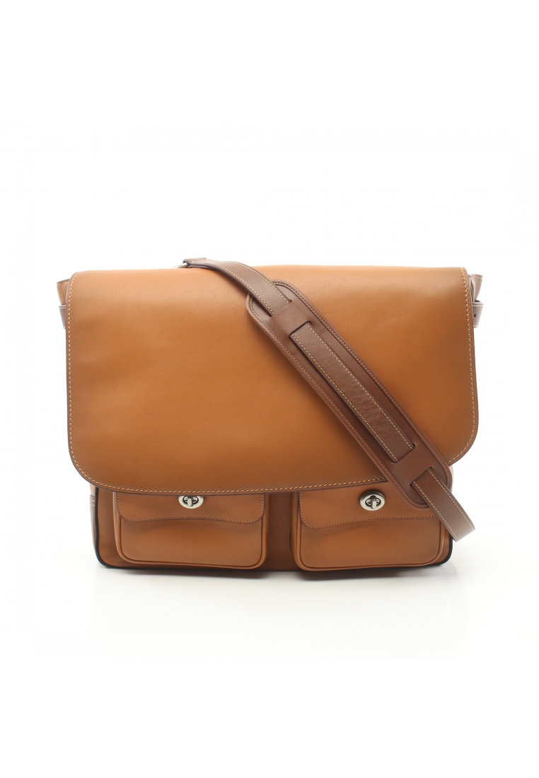 二奢 Pre-loved Coach Mail Sac Messenger bag Shoulder bag leather light brown Brown
