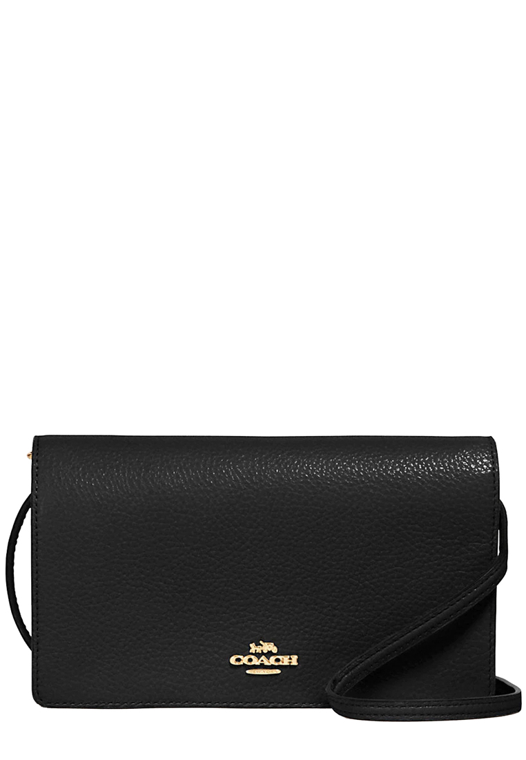 COACH Coach Anna Foldover Clutch Crossbody Bag in Black 3037