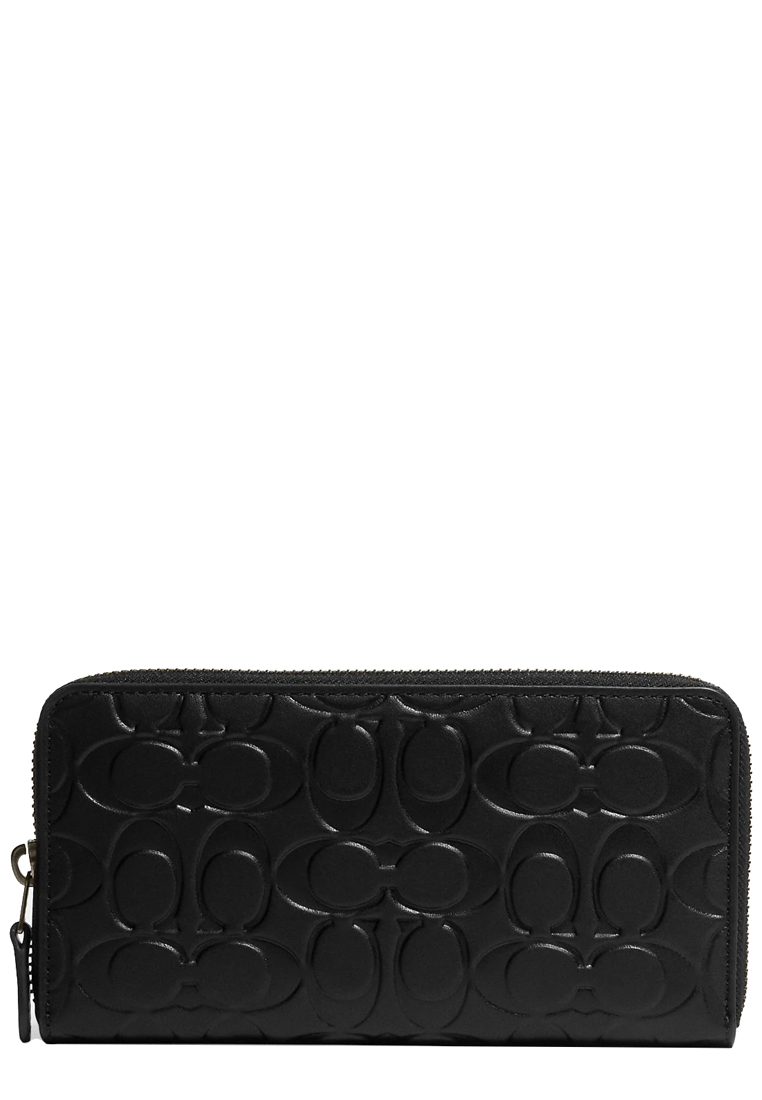 Coach Accordion Wallet In Signature Leather in Black CE551