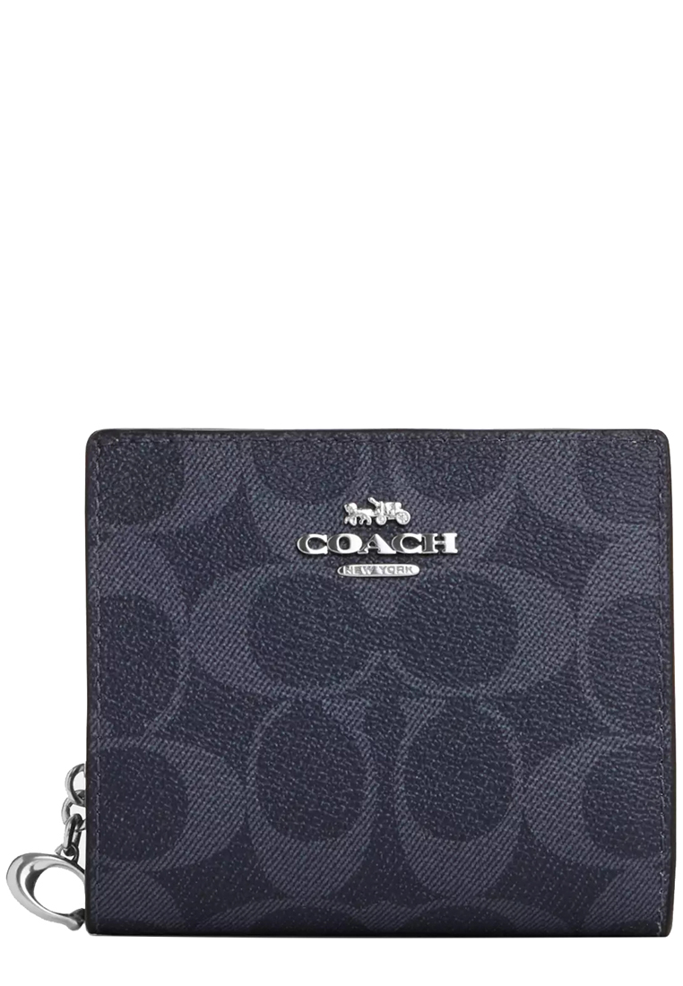 COACH Coach Snap Wallet In Signature Canvas in Denim/ Midnight Navy C3309