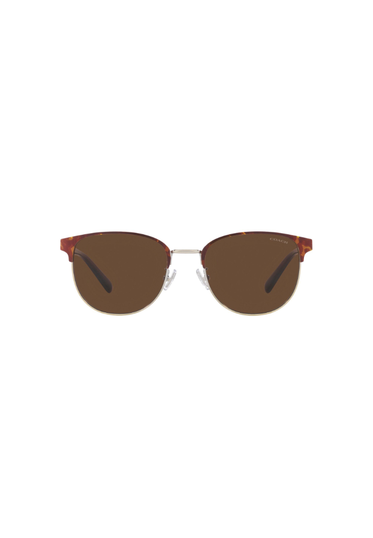 Coach Men's Round Frame Brown Metal Sunglasses - HC7148