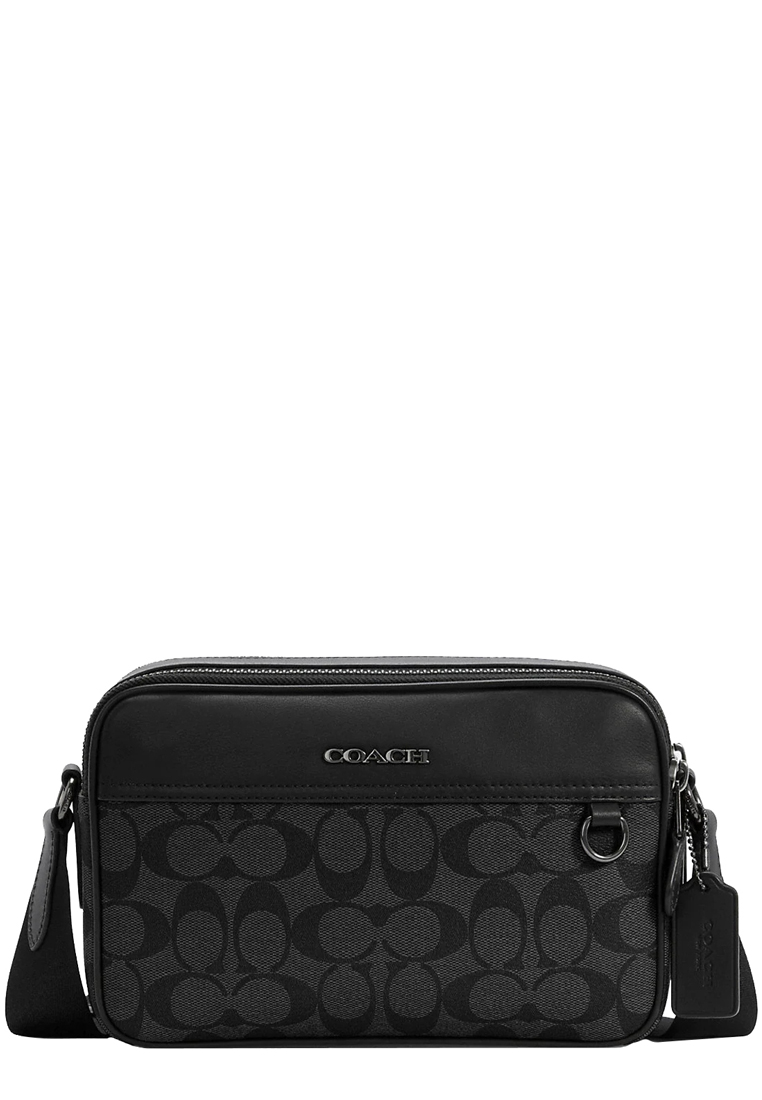 Coach Graham Crossbody Bag In Signature Canvas in Charcoal/ Black C4149