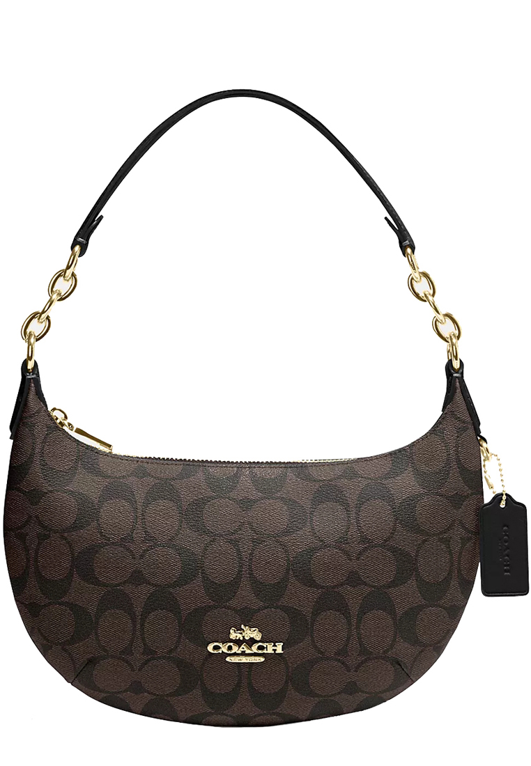 COACH Coach Payton Hobo Bag In Signature Canvas in Brown/ Black CE620