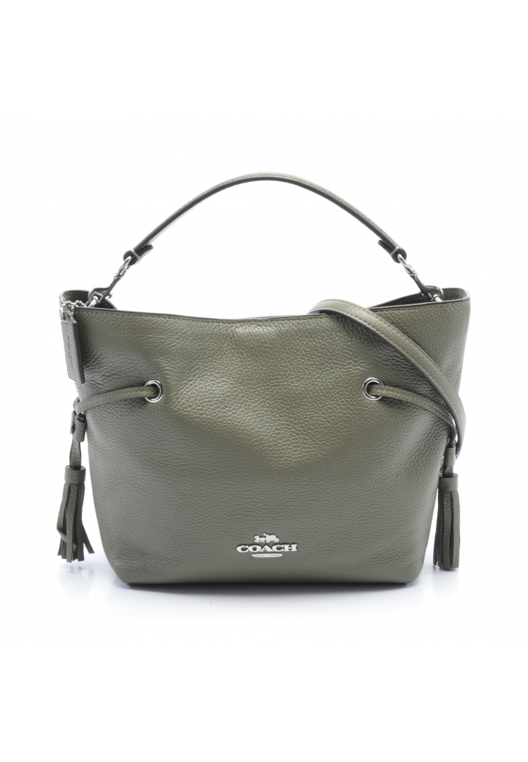 二奢 Pre-loved Coach Andy Handbag leather Khaki green 2WAY