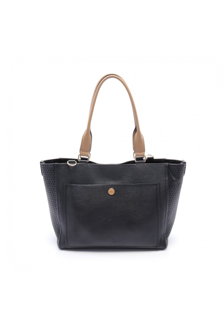 二奢 Pre-loved Cole Haan Handbag tote bag leather black beige