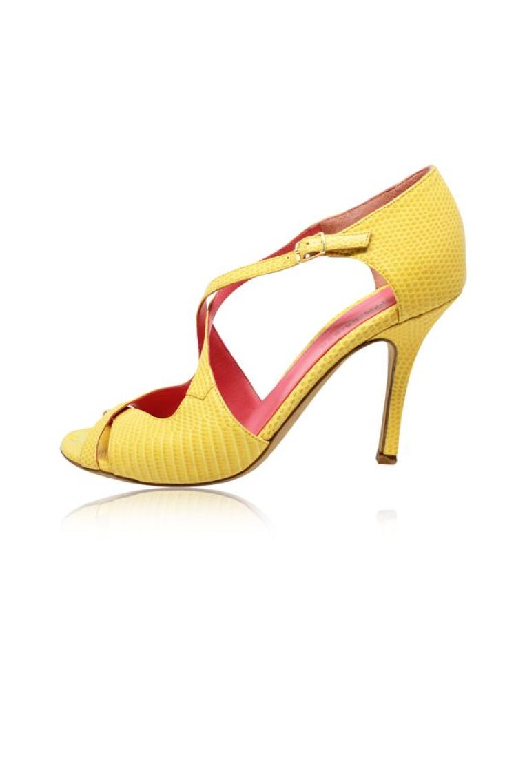 Contemporary Designer Pre-Loved CONTEMPORARY DESIGNER Yellow Snake Skin Printed Sandals