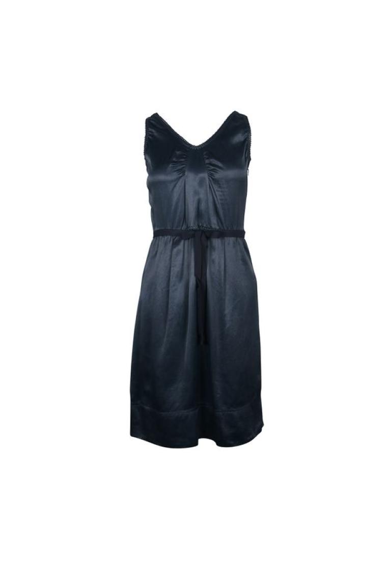 Contemporary Designer 海軍藍色/黑色三乙酸鹽連衣裙