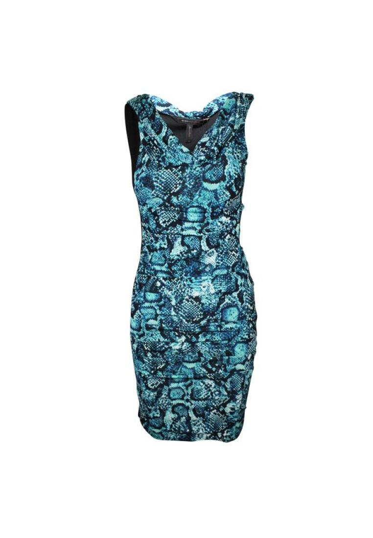 Contemporary Designer 藍色蛇皮印花連衣裙