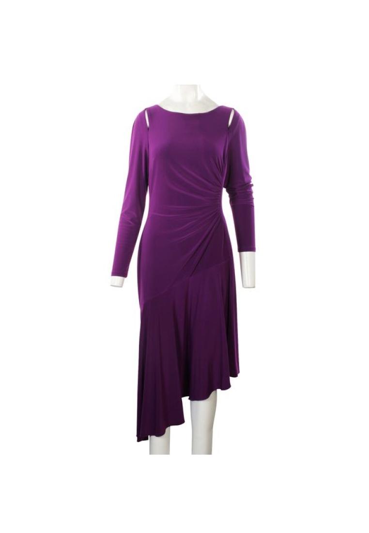 Contemporary Designer 預先享受的現代設計師紫色長袖連衣裙