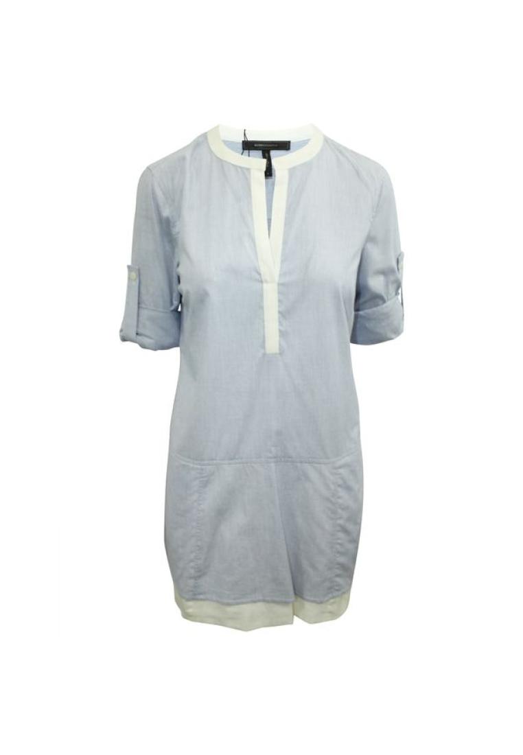 Contemporary Designer 淺藍色條紋襯衫連衣裙