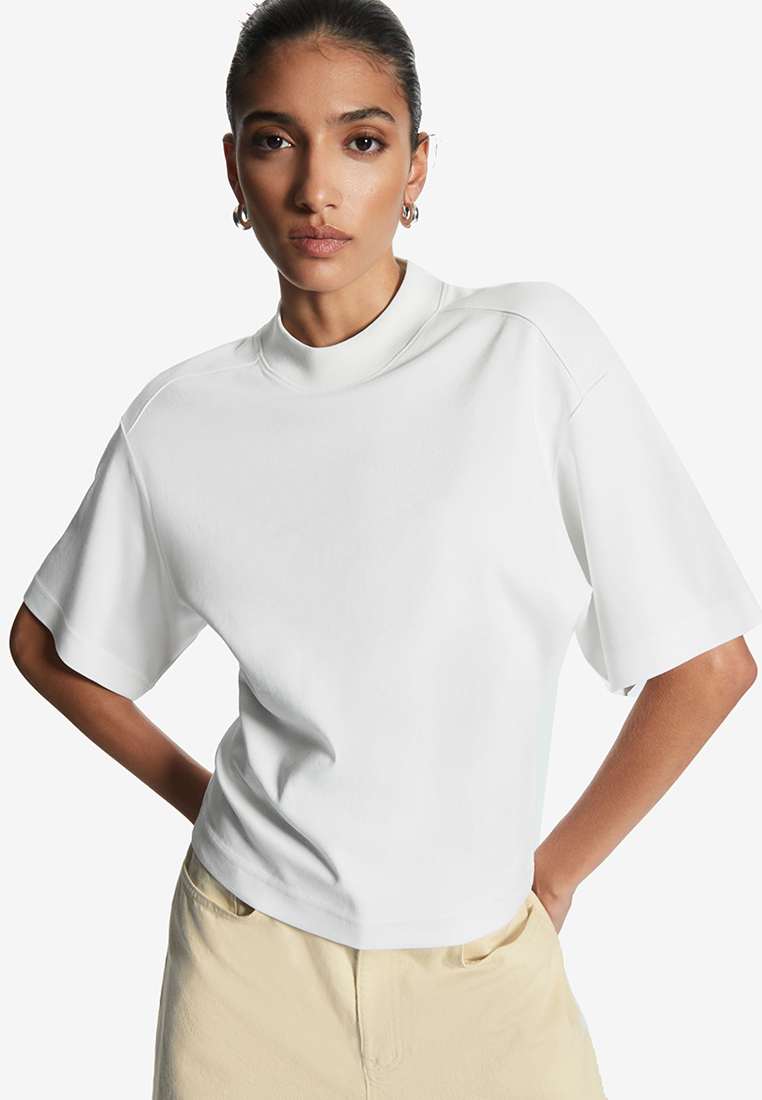 COS Boxy-Fit Mock-Neck T-Shirt