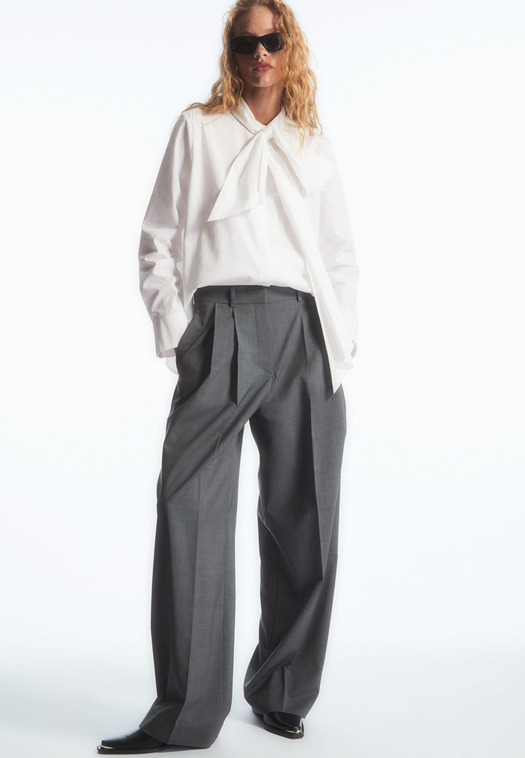 COS Wide-Leg Tailored Wool Trousers
