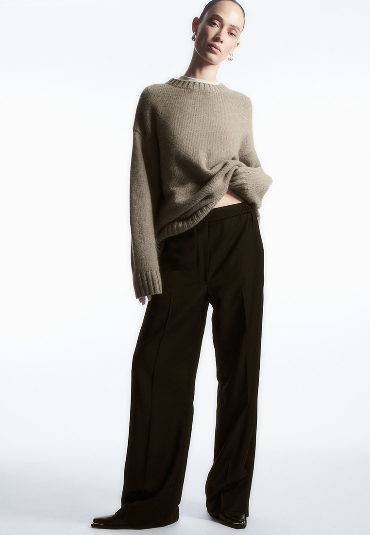COS Straight-Leg Elasticated Wool Trousers