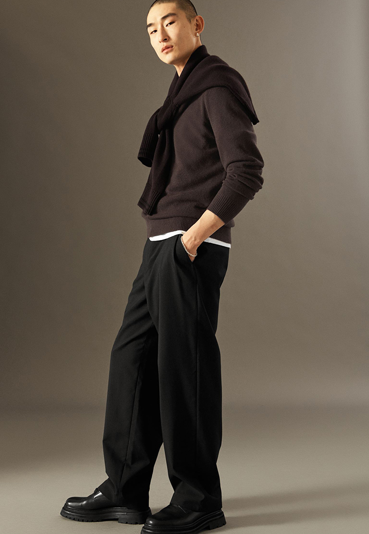 COS Wool-Hopsack Trousers - Wide