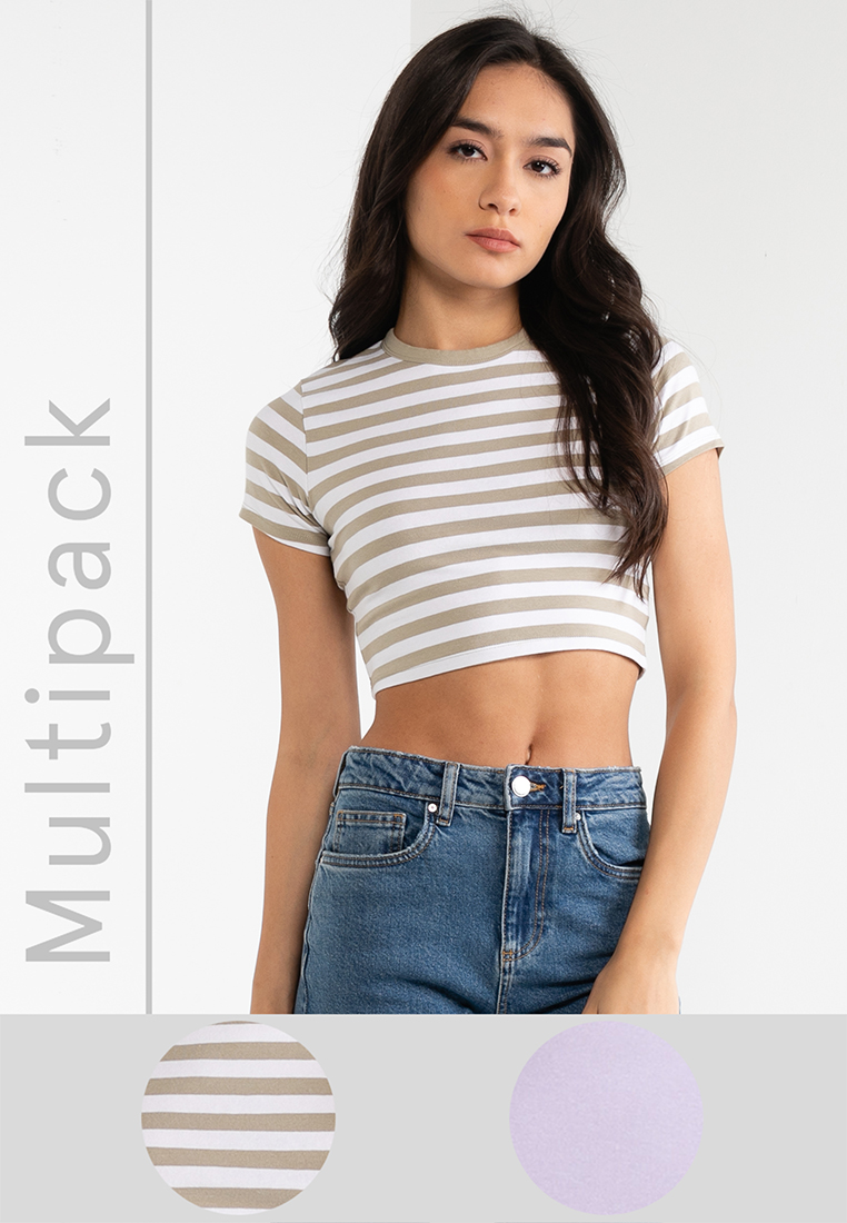 Cotton On Micro Crop Tee 2-Pack