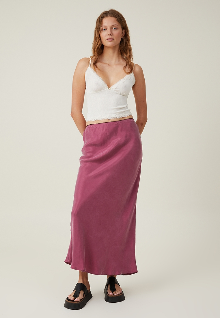 Cotton On Cleo Cupro Maxi Slip Skirt