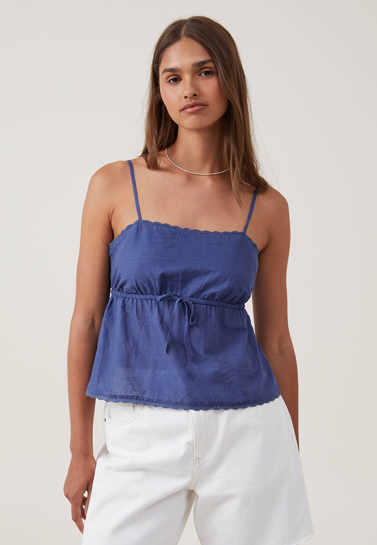 Cotton On Cotton Lace Straight Neck Cami Top