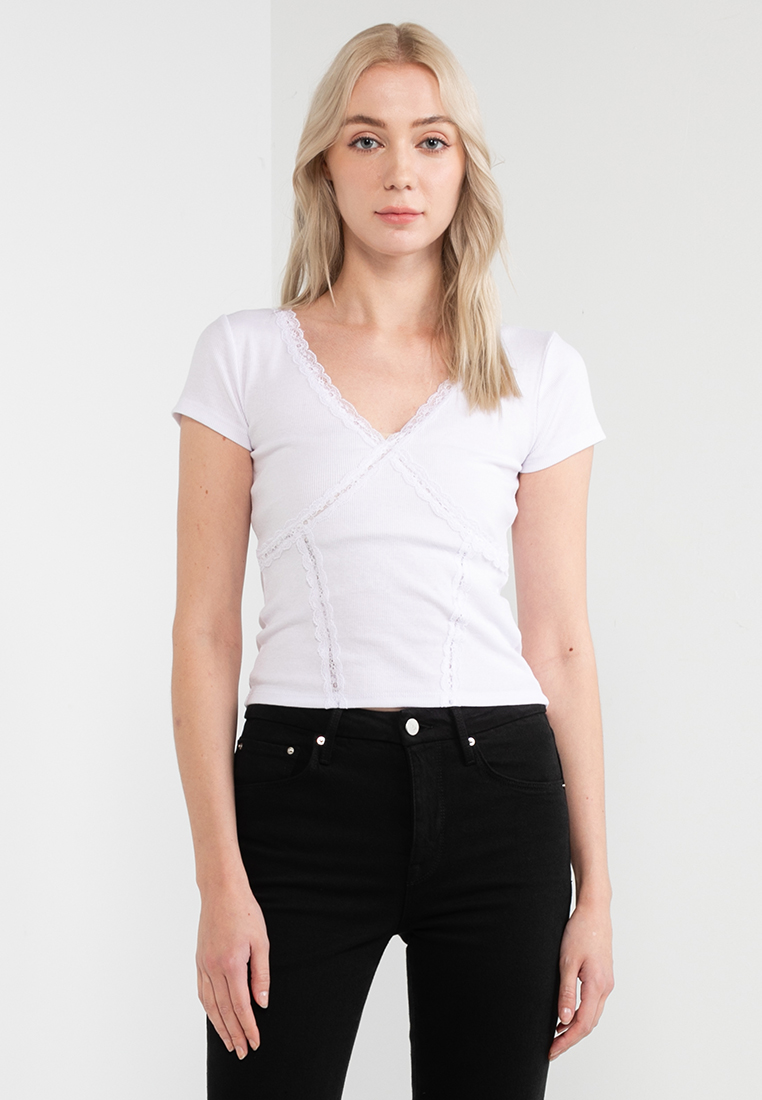 Cotton On Daisy Lace Trim Top