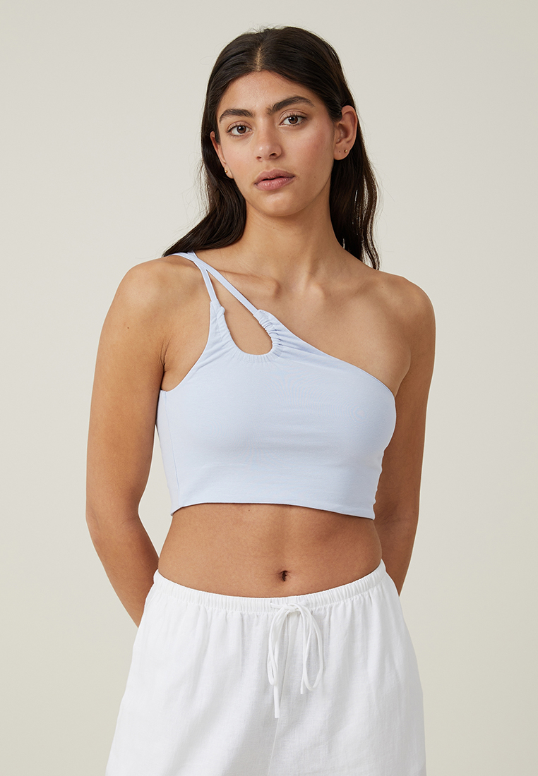 Cotton On Belle One Shoulder Gathered Crop Top