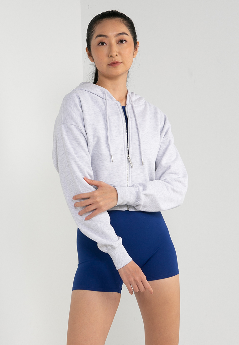 Cotton On Body Plush Essential Cropped Zip Through Hoodie