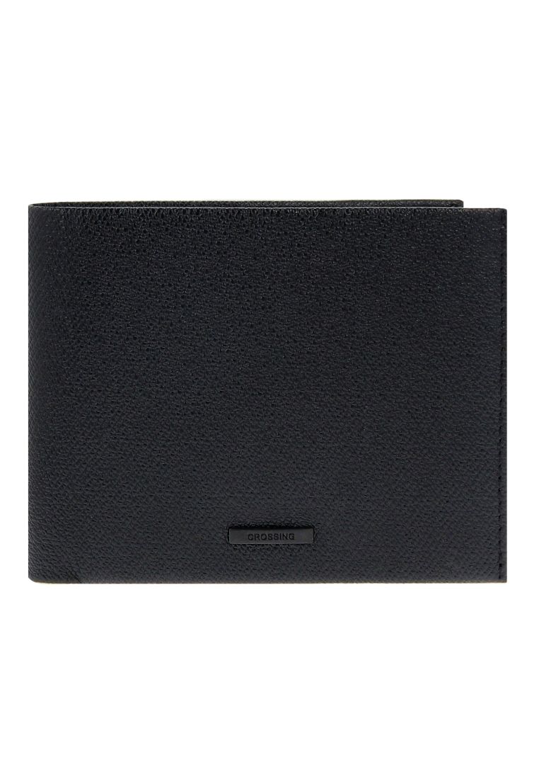 CROSSING Crossing Elite Bi-fold Leather Wallet With Flap And Coin Pouch RFID - Black