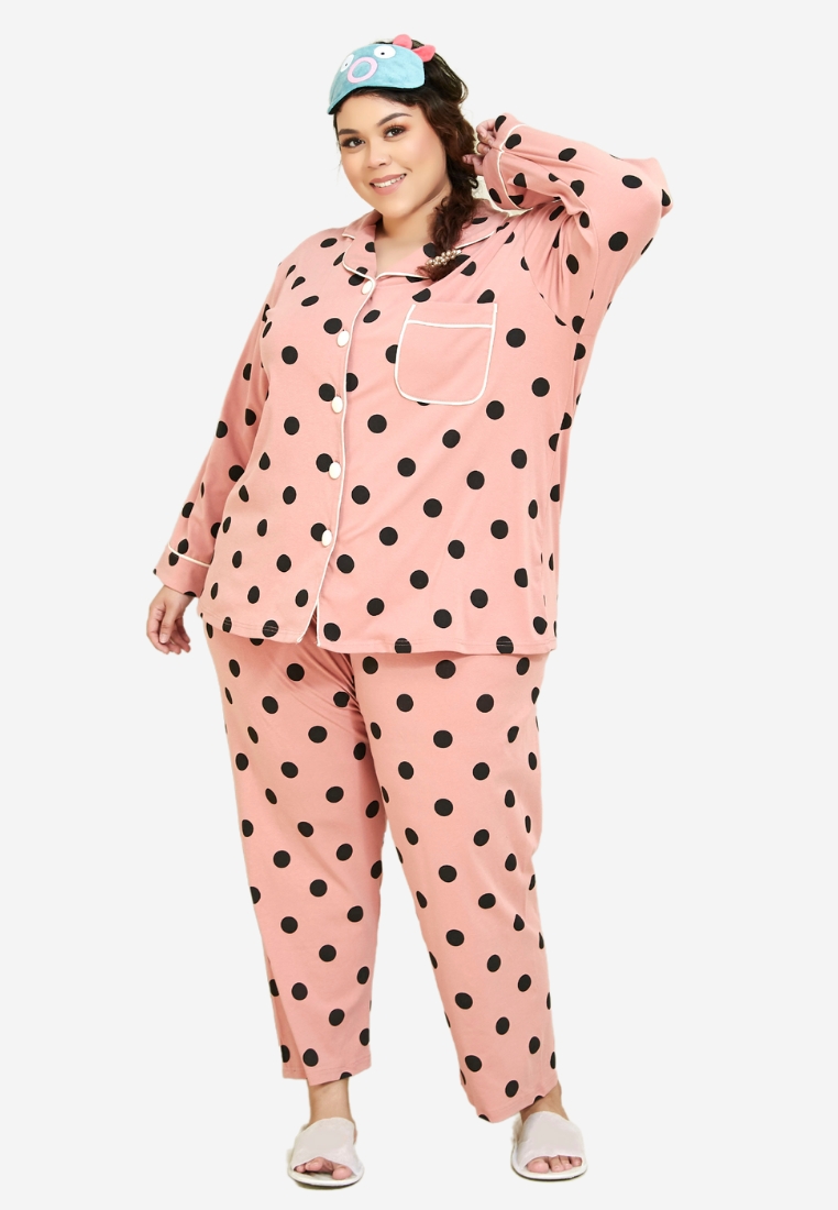 CURVA FABULOUS Premium Cotton Polka Dotted Pyjamas