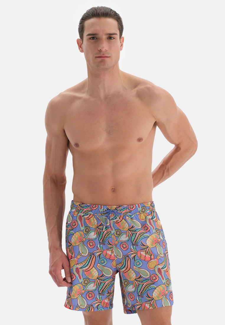 DAGİ Lilac Shorts, Fruit Printed, Regular Leg, Swimwear for Men