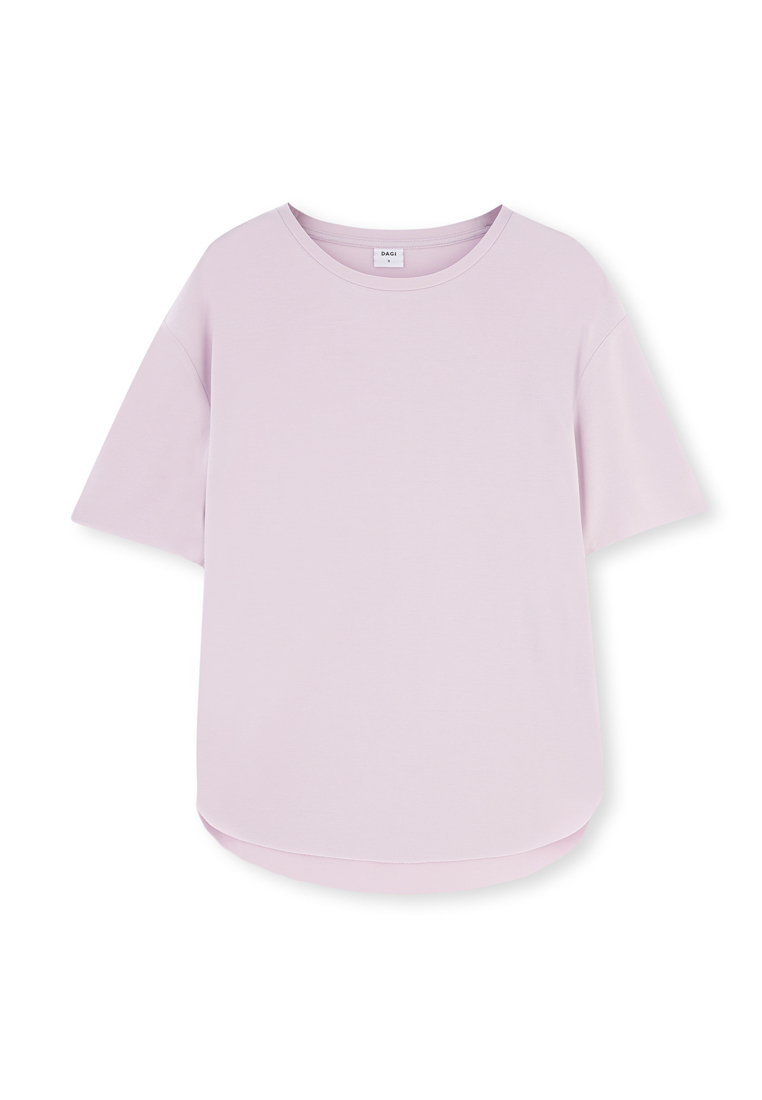 DAGİ Light Lilac T-Shirt, U-Neck, Regular Fit, Long Sleeve Activewear for Women
